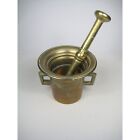 Vintage Mortar And Pestle Solid Brass Heavy Apothecary Pharmacy Bowl Set 2