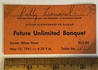 Statler Hilton Hotel Tx 1961 Junior Achievement Of Dallas Card Souvenir Leonard