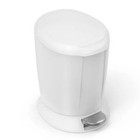 Simplehuman 6l Bathroom Step Trash Close Small Whit Garbage Can With Steel Pedal