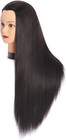 26in-28in Long Hair Mannequin Head Stnthetic Fiber Hairdresser Practice Styling