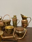 Lot Of 13 Vintage Copper Brass Miniatures - Kitchen Collectibles - Marked Japan