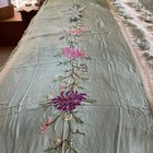 Two Antique Silk Hand Embroidered Hand-knotted Curtain Panels 102x27   