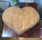 Vtg 1980s Rustic Handmade Country Wood Heart Step Stool Footstool With Cutout
