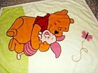 9c Vintage Kidsline Winnie The Pooh Piglet Minky Plush Acrylic Baby Crib Blanket