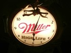 Vintage Lighted Illuminated Miller High Life Beer Eagle Zoizel Electric Clock