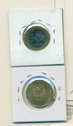 Show Inv - 2 Au-unc Coins the Dominican Republic 1 Peso   Bi-metal 5 Peso 2002