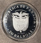 1975 Panama 20 Balboa Proof Coin -  925 Sterling Silver  3 85 Oz  Silver