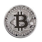 Silver Color Physical Bitcoin Coin Plated Collection Collectible Commemorative