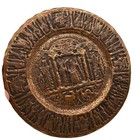 Vintage Copper Repousse Wall Plate Middle Eastern Figural Scene Architectural