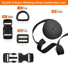 1 Inch Nylon Webbing Strap Set 10 Yards With Buckles D-rings Tri-glide Clips