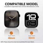 2 Pcs For Apple Watch 10 11 42 46mm Case Tempered Glass Screen Protector Cover