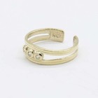 Adjustable Bezel Set Design Toe Ring Solid Real 10k Yellow Gold