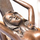 Vintage Bronze Sculpture Statue Woman Deco J patoue Nude Decor Handcuffed Art 