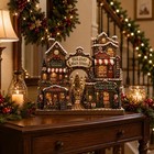 Wooden Lighted Gingerbread Christmas Village Block Decor