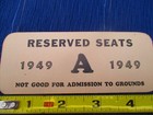 Vintage 33nd 1949 Indianapolis International 500 Grand Stand Boxes Return Check