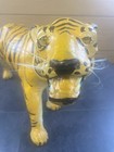 Large 21  Paper Mache Hand Painted Tiger Figurine With Glass Eyes   Whiskers