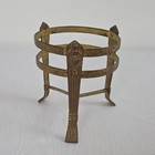 Vintage Ornate Brass Pedestal Stand Decorative Collectible Display  4 1 2    5in