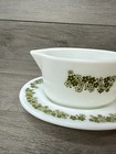 Vtg Pyrex Corning Corelle Crazy Daisy Spring Blossom  Gravy Boat   Saucer Plate