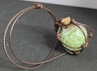 Uranium Filled Glass Bottle Pendant Green Depression Glass