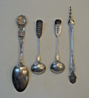 2 Sterling Silver Salt Spoons 1842  Wallace Sterling Pick california Spoon 1920s