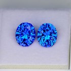 Certified 12 Ct 1 Pair Natural Flawless Blue Sapphire Oval Cut Loose Gemstone