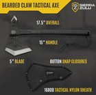Camping Axe - Tactical Survival Hatchet With Bearded Axe Head  Nylon Sheath     