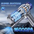 Jonyj Handheld Car Vacuum Cleaner Cordless  16000pa Hand Held Grey   Blue