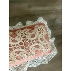 Antique Heirloom Accent Bobbin Lace Pillow In Dusty Rose 