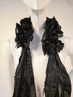 Victorian 19th C Ruffled Silk Collar Scarf For Dress