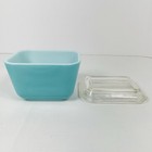 3 Vintage Pyrex Turquoise Robin   s Egg 1    Cup Refrigerator Dishes W  Lids  501