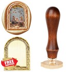 Yolakis Frame Wax Seal Stamp Oval Wood Handle Embossed Wedding