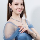 Gold Plated Water Drop Pageant Necklace Earring Bracelet Cz Zirconia Jewelry Set