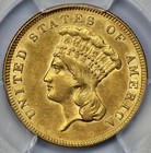 1855  3 Gold Indian Princess Pcgs Au 58
