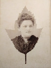 Titusville Pennsylvania Corell   Son Cabinet Card Photograph Woman Leaf Design