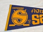 Vintage 1970 s Minnesota Fighting Saints Full Size 29 Inch Blue Pennant  Nice 
