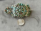 New Big 4  X 2  Navajo D  Benally Hair Pin Barrette Sterling   Mojave Turquoise