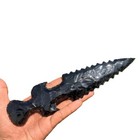 Black Obsidian Knife Athame Dagger - Obsidian Blade   White Thread Knife