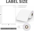 4 x6  Direct Thermal Shipping Labels 250 roll Perforated For Zebra rollo jadens
