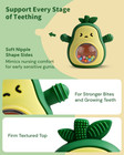 Baby Teething Toys  Avocado Silicone Mitten Teether With Rattle