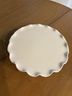 White Ceramic Pedestal Cake Stand Plate Ruffled Edge Maioliche Jessica  Italy 11
