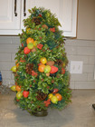 Vintage Plastic Fruit Tree In Base 22  Tall Great Retro Piece