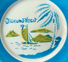 Vtg Jackson China Tiki Style Hawaiian hawaii Airbrush Diamond Head 6 3 4  Plate