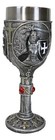 Medieval Templar Crusader Dark Knight Suit Of Armor On Horse Wine Goblet Chalice