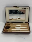 Vintage Faux Tortoise Shell Lucite 1950 60   s Makeup Brush Set  