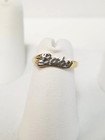 Baby Ring Spelled Cursive Letters Midi Infant Pinky Gold Plated 925 Silver Rings