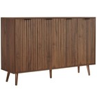 Fluted Sideboard Buffet Cabinet With Storage  4 Decorated Doors wood Cabinet    