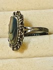 Vtg Southwest 925 Sterling Silver Mexico Mother Of Pearl Seashell Abalone Ring 6