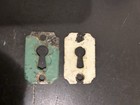 Pair  2 Vintage Art Craft Victorian Steel Rim Lock Door Keyhole Escutcheon Cover