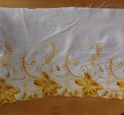 4 Yards 8 5  Wide White Vintage Cotton Fabric Lace With Yellow Flower B0435