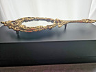 Vintage Victorian Ornate Cherub Hand Held Mirror Vanity Dresser 13 5 X 5 